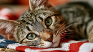 Cat and Flag