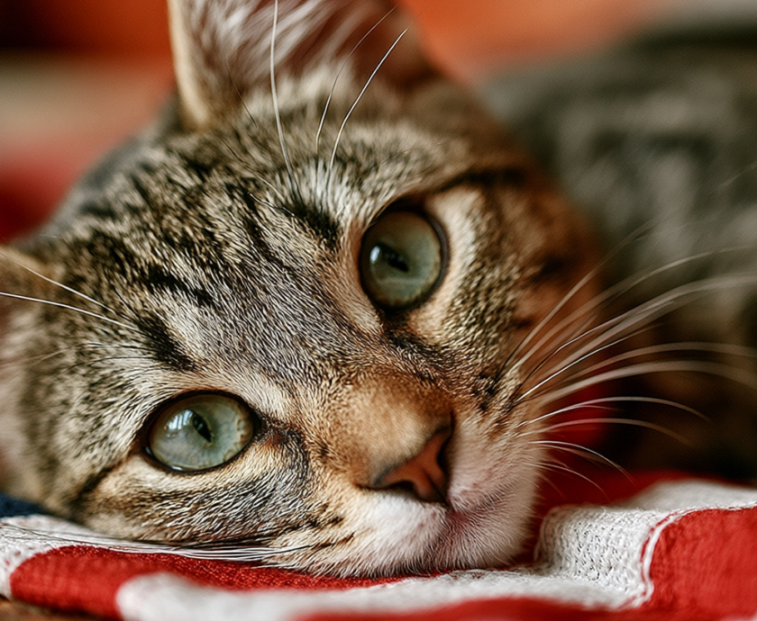 Cat and Flag